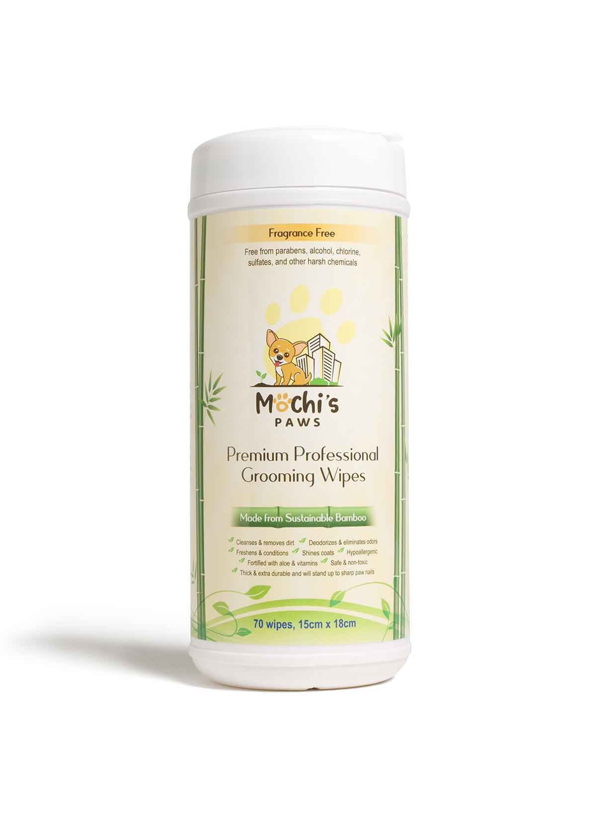 Premium Pet Grooming Wipes, Made with Earth Friendly Sustainable Bamboo - 70 Counts