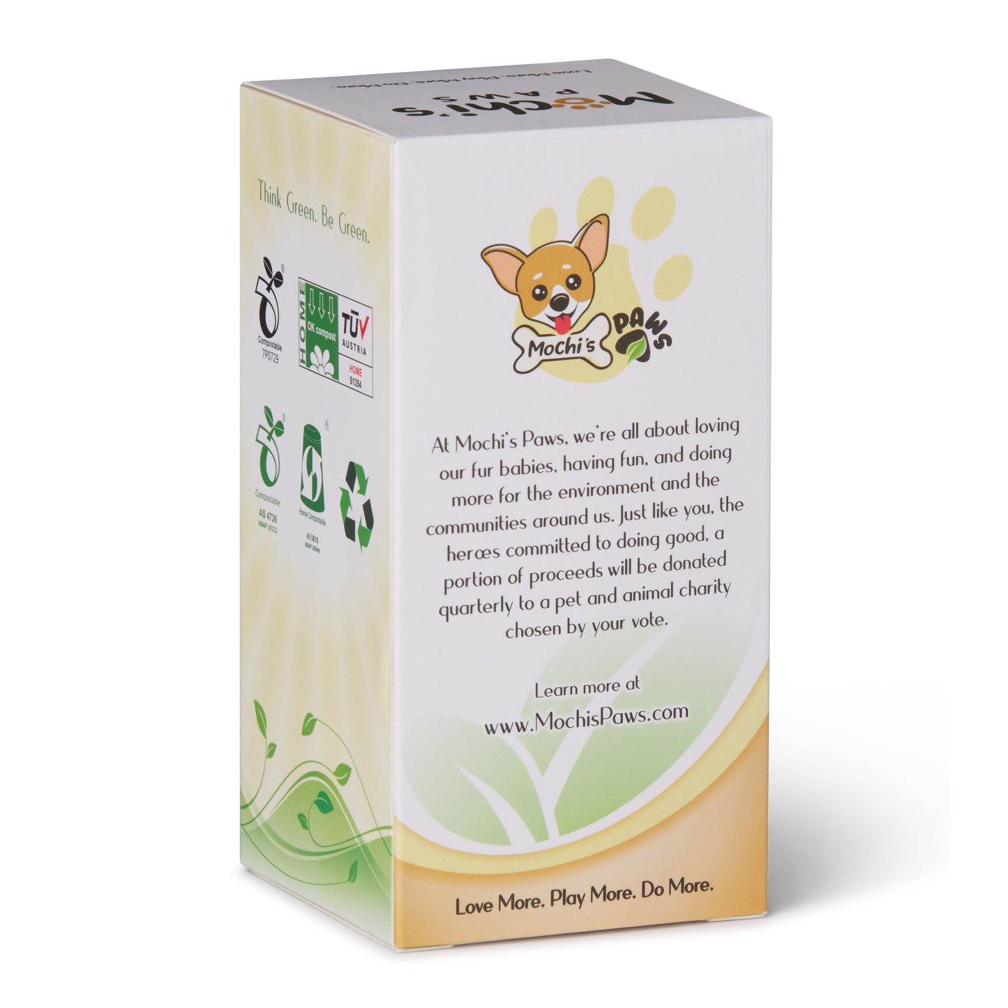 mochi's paws compostable and biodegradable poop waste bags