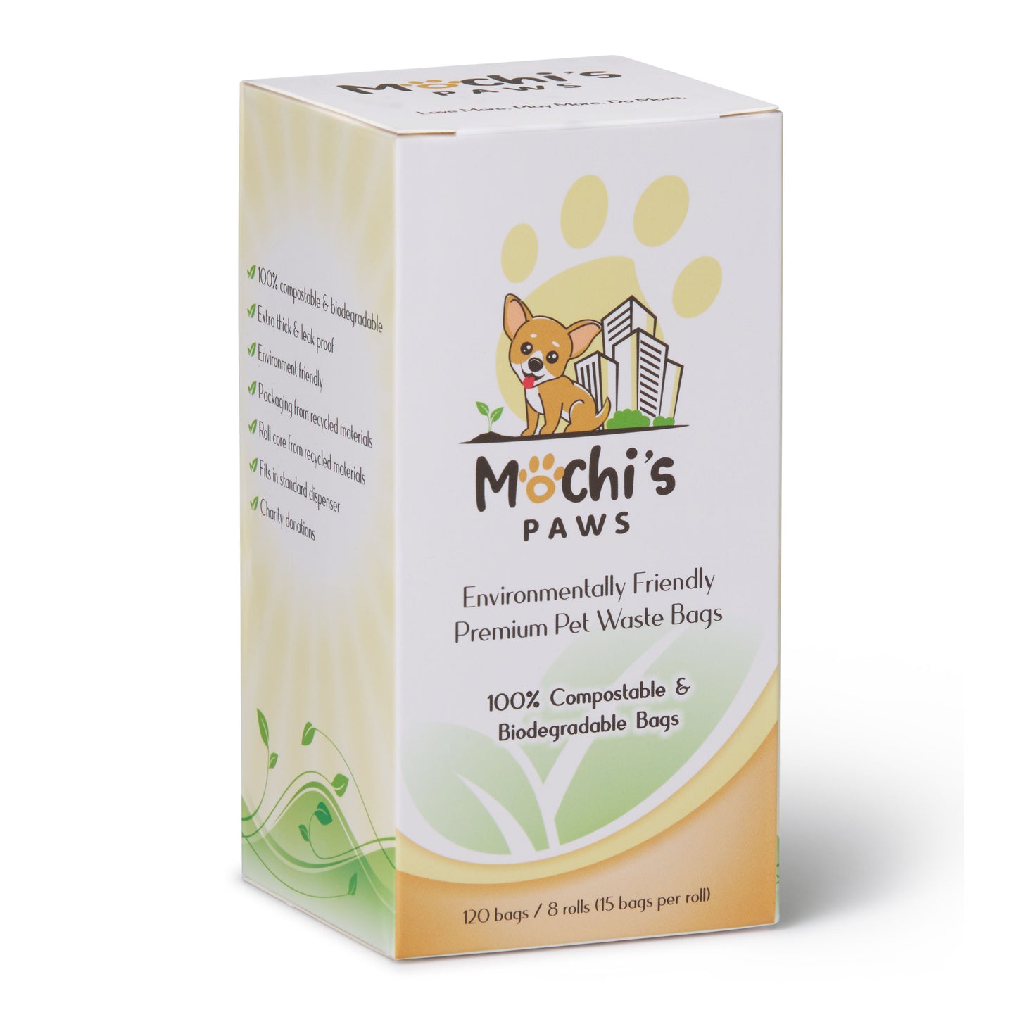 mochi's paws compostable and biodegradable poop waste bags
