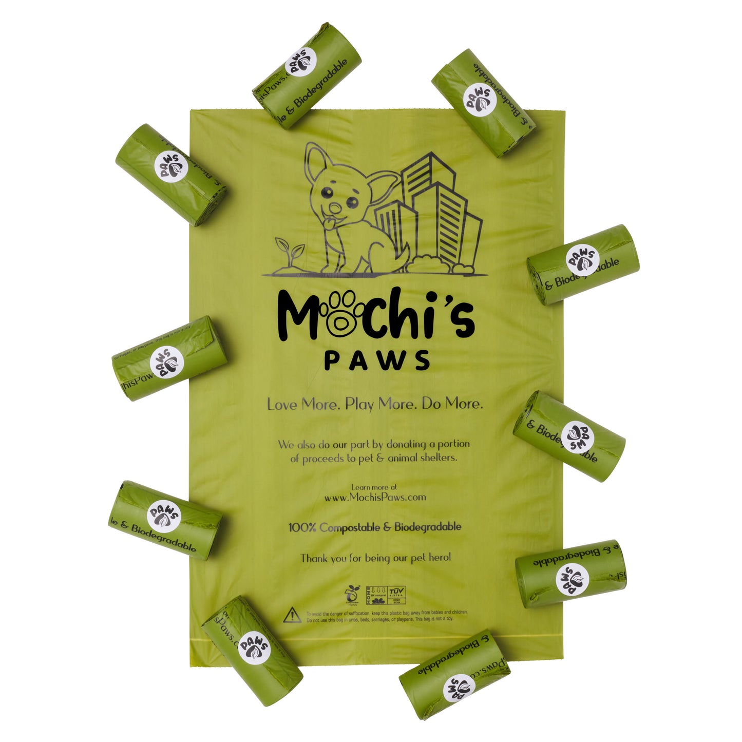 Compostable Premium Pet Waste Bag - 60 bags / 4 rolls